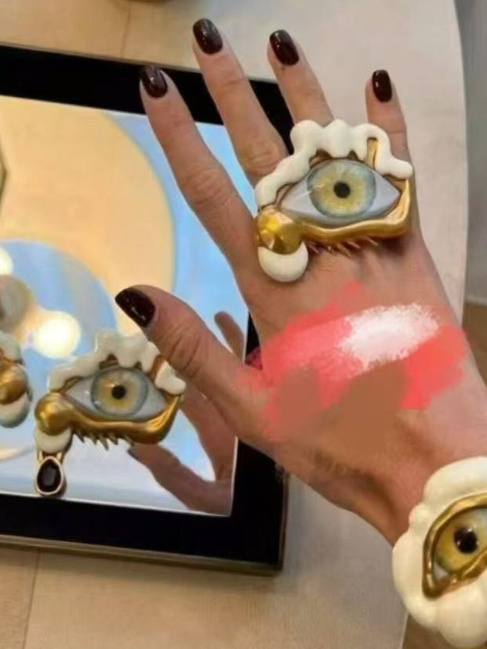 Schiaparelli Enamel Eye Open Ring